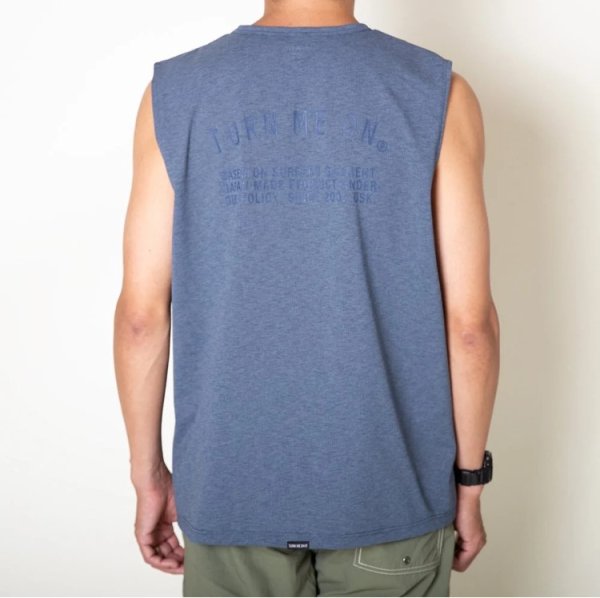 画像5: TURN ME ON（ターンミーオン) 定番ロゴ水陸両用ノースリーブ TEE(BLUE) (MENS)M/L/XLサイズ (5)