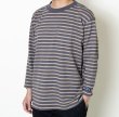 画像1: TURN ME ON（ターンミーオン)　ボーダー9分袖ポケットTEE(CHARCOAL)  (MENS)M/Lサイズ (1)