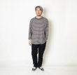 画像5: TURN ME ON（ターンミーオン)　ボーダー9分袖ポケットTEE(CHARCOAL)  (MENS)M/Lサイズ (5)