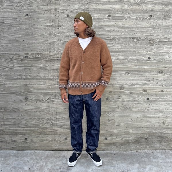 画像2: 20%OFF（STANDARD CALIFORNIA/スタンダードカリフォルニア）SD Checker Cardigan　Brown（メンズ）M/Lサイズ (2)