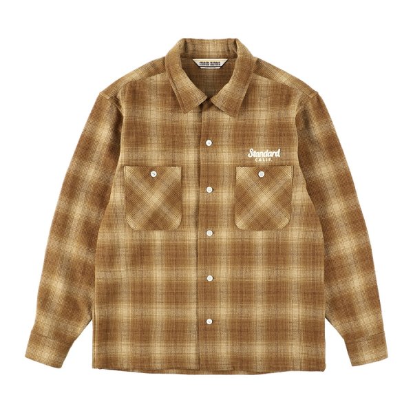 画像1: (STANDARD CALIFORNIA/スタンダードカリフォルニア) SD Wool Check Shirt  Brown（メンズ）M/Lサイズ (1)