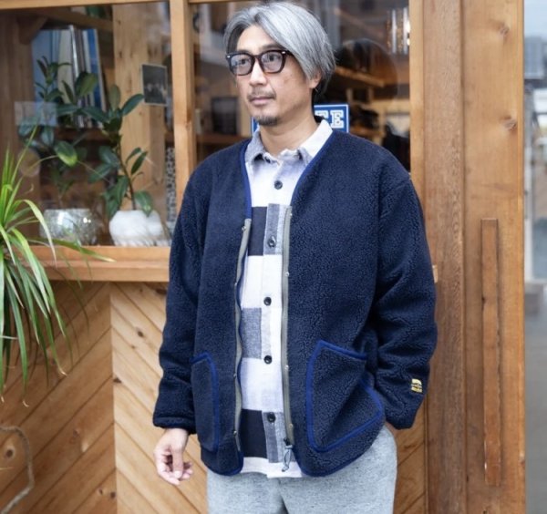 画像3:  SALE20%OFF (TURN ME ON / ターンミーオン) シープボアZIPブルゾン(NAVY)  (MENS)M/Lサイズ (3)