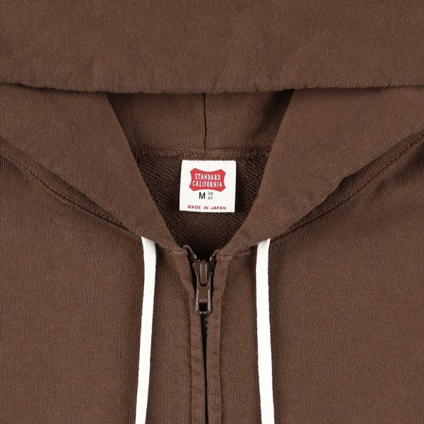 画像3:  スタンダードカリフォル二ア（STANDARD CALIFORNIA) SD US Cotton Script Logo Zip Hood Sweat■Brown■（メンズ）M/L/XLサイズ  (3)