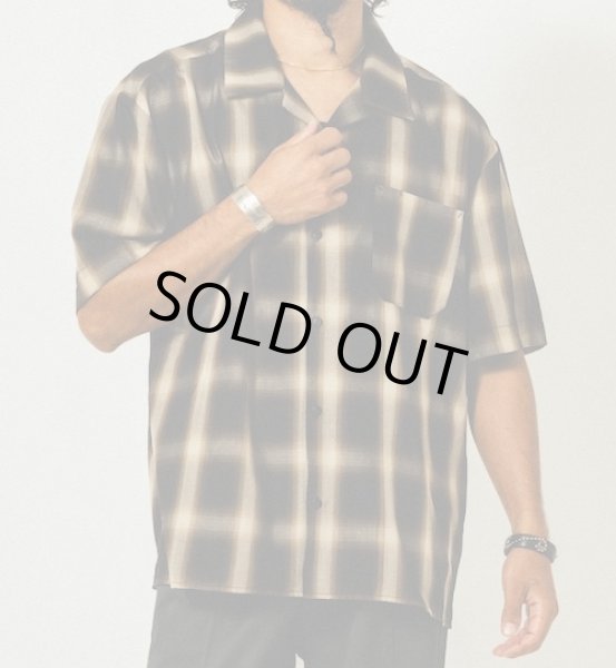画像1: (BIG MIKE/ビッグマイク) Rayon Mix Ombre Check Shirts / BLK×BRN （メンズ）M/Lサイズ (1)