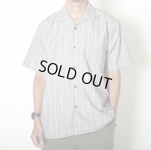 画像1: TURN ME ON（ターンミーオン) ストライプオープンカラーシャツ(BLACK) (MENS)M/Lサイズ (1)