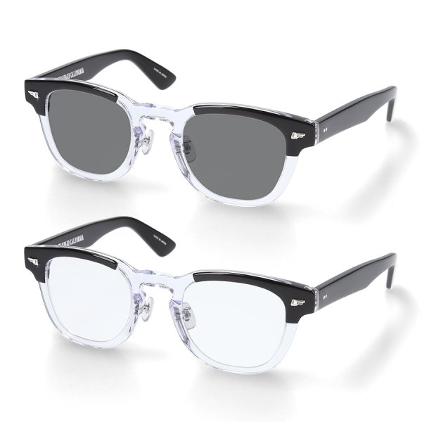 画像1: (STANDARD CALIFORNIA/スタンダードカリフォルニア)×(金子眼鏡) KANEKO OPTICAL / SD Sunglasses Type 4  ブラック / クリア (1)