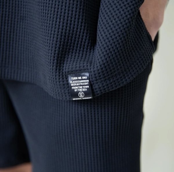 画像5: TURN ME ON（ターンミーオン) ワッフルサーマルTEE(BLACK)  (MENS)M/L/XLサイズ (5)