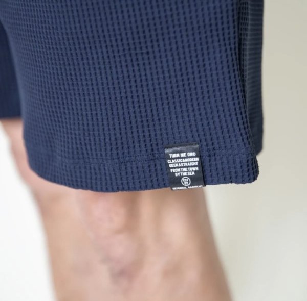 画像4: TURN ME ON（ターンミーオン) ワッフルサーマルイージーショーツ（NAVY）(MENS) M/L/XLサイズ (4)