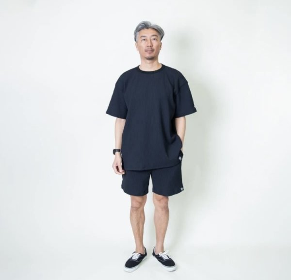 画像2: TURN ME ON（ターンミーオン) ワッフルサーマルTEE(BLACK)  (MENS)M/L/XLサイズ (2)