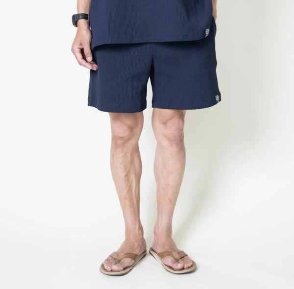 画像1: TURN ME ON（ターンミーオン) ワッフルサーマルイージーショーツ（NAVY）(MENS) M/L/XLサイズ (1)