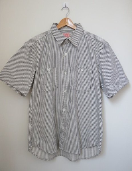 画像1: (BIG MIKE/ビッグマイク) ヒッコリー ストライプ 長袖ワークシャツ / WH×NY（メンズ）M/Lサイズ (1)