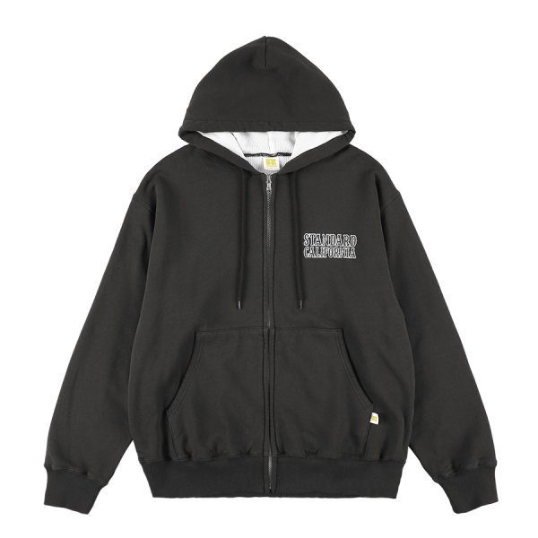 画像1:  スタンダードカリフォル二ア（STANDARD CALIFORNIA)  RUSSELL ATHLETIC / SD W Face Logo Zip Hood Sweat■Black■（メンズ）M/Lサイズ  (1)