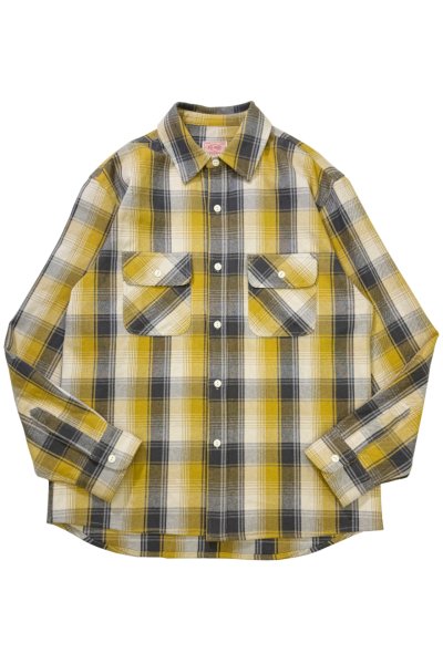画像1: (BIG MIKE/ビッグマイク) Heavy Flannel Shirts / GRY×YEL×OFF (メンズ)M/L/XLサイズ (1)