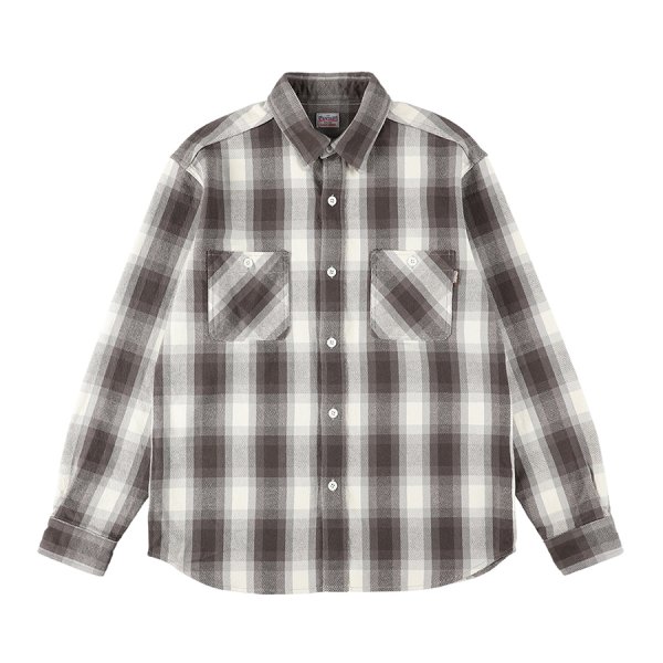 画像1:  (STANDARD CALIFORNIA/スタンダードカリフォルニア) SD Heavy Flannel Check Shirt　Charcoal（メンズ）M/Lサイズ (1)