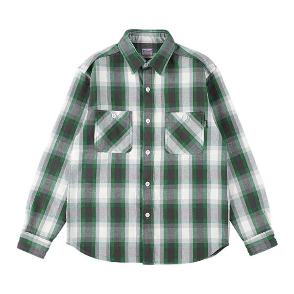 画像1:  (STANDARD CALIFORNIA/スタンダードカリフォルニア) SD Heavy Flannel Check Shirt　Green（メンズ）M/Lサイズ (1)