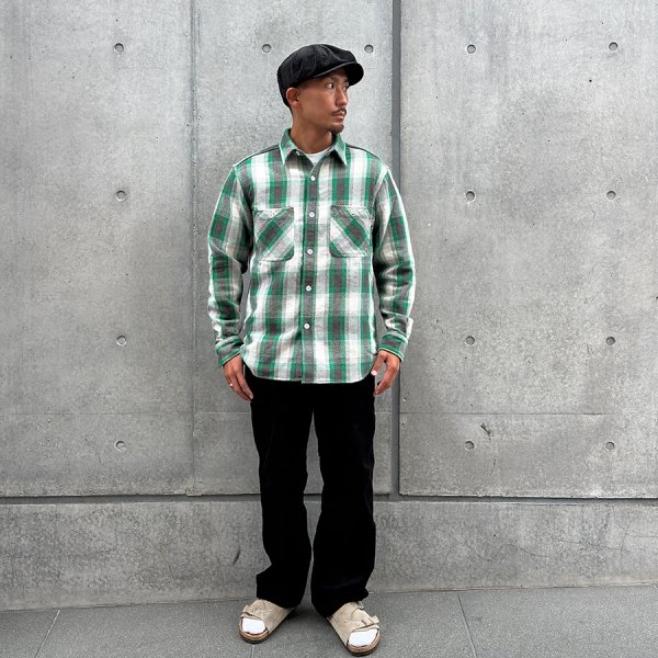 画像6:  (STANDARD CALIFORNIA/スタンダードカリフォルニア) SD Heavy Flannel Check Shirt　Green（メンズ）M/Lサイズ (6)