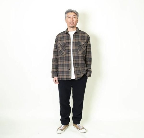 画像6:  (TURN ME ON / ターンミーオン) チェックネル×キルティングJKT(BROWN) (MENS)M/Lサイズ (6)