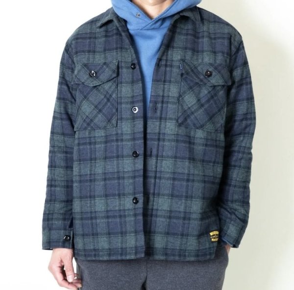 画像1:  (TURN ME ON / ターンミーオン) チェックネル×キルティングJKT(BLUE) (MENS)M/Lサイズ (1)