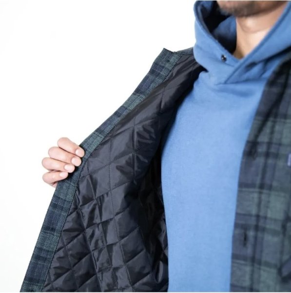 画像2:  (TURN ME ON / ターンミーオン) チェックネル×キルティングJKT(BLUE) (MENS)M/Lサイズ (2)