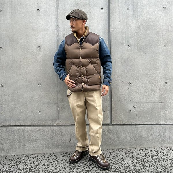 画像7: （STANDARD CALIFORNIA/スタンダードカリフォルニア）Rocky Mountain Featherbed / SD Down Vest　(Brown)（メンズ）40/42/44サイズ (7)