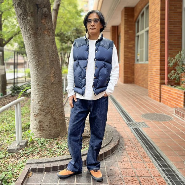 画像2: （STANDARD CALIFORNIA/スタンダードカリフォルニア）Rocky Mountain Featherbed / SD Down Vest　(Navy)（メンズ）40/42/44サイズ (2)