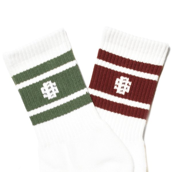 画像2: (STANDARD CALIFORNIA/スタンダードカリフォルニア) SD Sports Socks-2P (Olive、Burgundy ) (2)