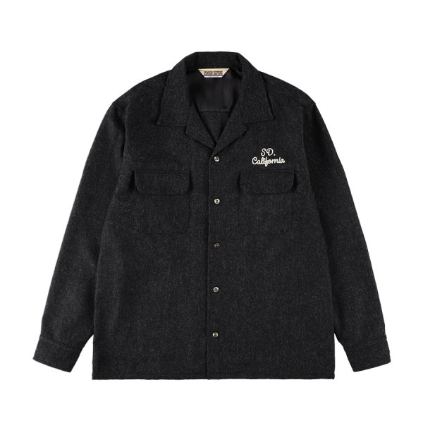 画像1:  (STANDARD CALIFORNIA/スタンダードカリフォルニア) SD Wool Shirt　Charcoal（メンズ）M/Lサイズ (1)