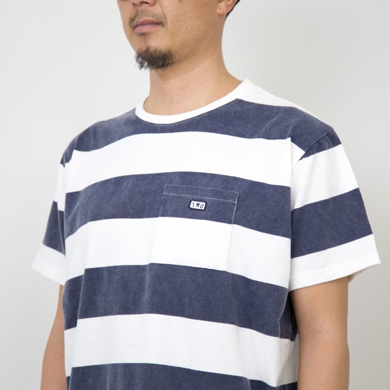 TURN ME ON（ターンミーオン) プリントボーダーS/S PKT TEE(NAVY